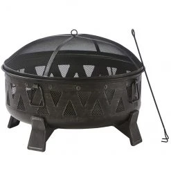 Style Selections Fire Pit - Antique Steel - Wood Burning - 21 21/32-in H x 30-in W x 30-in D