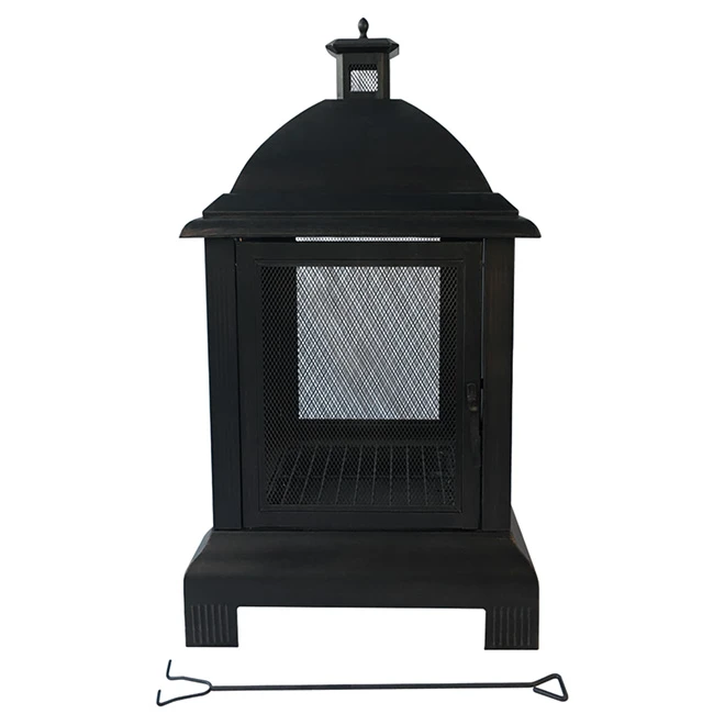 Style Selections Steel Outdoor Fireplace - 24 x 44-in - Black 3 Style Selections Steel Outdoor Fireplace - 24 x 44-in - Black