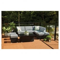 Style Selections Soho Patio Sectional Seating Set - Grey/Black - 6 Seats -STYLE SELECTIONS Online Shop 20235048c L