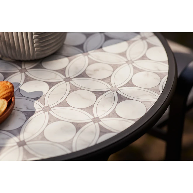 Style Selections Melrose 28-in Black Steel Round Bistro Table 4 Style Selections Melrose 28-in Black Steel Round Bistro Table - Image 2