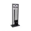 Style Selections Fireplace Tool Set - Steel - Black - 4 Pieces