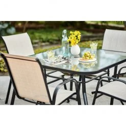 Style Selections 42-in Pelham Bay Square Glass and Black Metal Table -STYLE SELECTIONS Online Shop 30736975d L