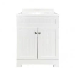 Style Selections Ellenbee Bathroom Vanity with Top White 24-in