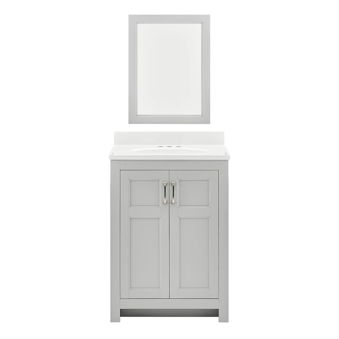 Style Selections Lowry Bathroom Vanity with Mirror - Light Grey - 25-in W x 19-in D x 37-in H 3 Style Selections Lowry Bathroom Vanity with Mirror - Light Grey - 25-in W x 19-in D x 37-in H