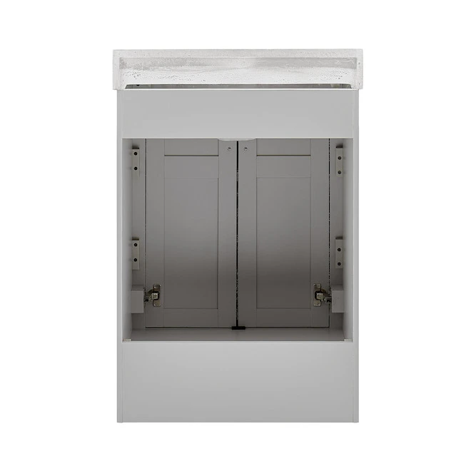 Style Selections Lowry Bathroom Vanity with Mirror - Light Grey - 25-in W x 19-in D x 37-in H 6 Style Selections Lowry Bathroom Vanity with Mirror - Light Grey - 25-in W x 19-in D x 37-in H - Image 4