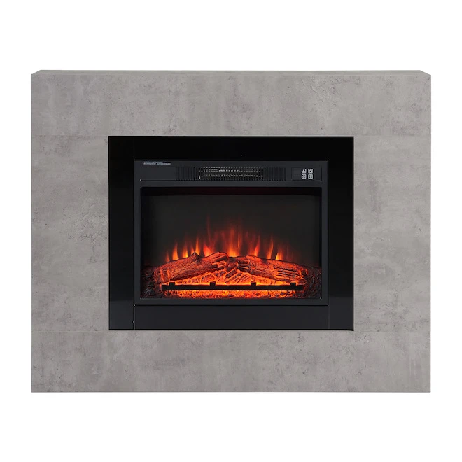 Style Selections Rossa Electric Fireplace with Timer - 23-in - Cement Ash 2 Style Selections Rossa Electric Fireplace with Timer - 23-in - Cement Ash