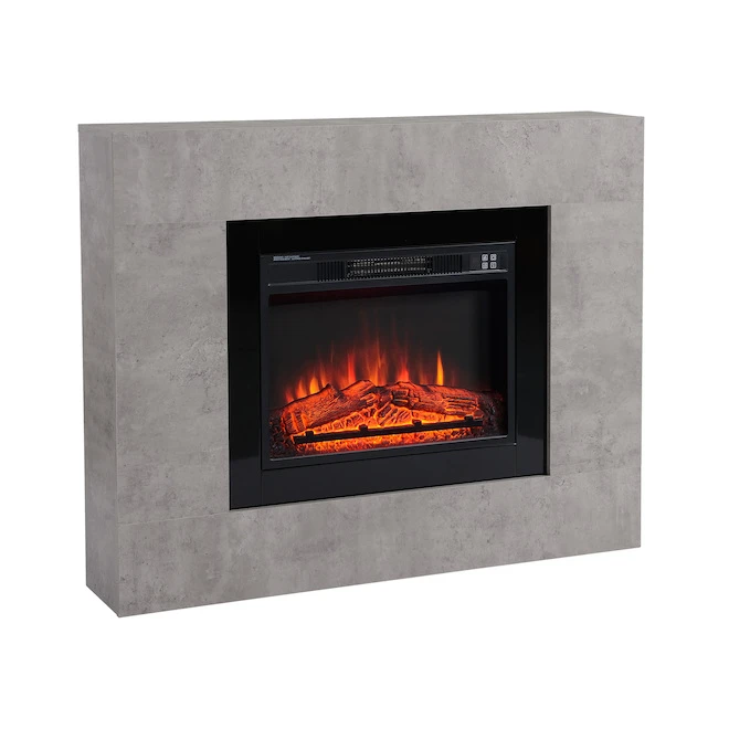 Style Selections Rossa Electric Fireplace with Timer - 23-in - Cement Ash 3 Style Selections Rossa Electric Fireplace with Timer - 23-in - Cement Ash - Image 2