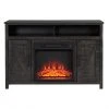 Style Selections Fluda TV Stand with Electric Fireplace - Barn Doors - Brown