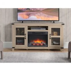 Style Selections Roslin Fireplace TV Stand for TVs up to 65-in - 32-in x 60-in - Brown -STYLE SELECTIONS Online Shop 35025013c L