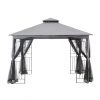 Style Selections 10-ft x 10-ft Black and Grey Gazebo with Netting 1 Style Selections 10-ft x 10-ft Black and Grey Gazebo with Netting -STYLE SELECTIONS Online Shop 38115277 L