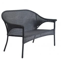 Patio Loveseat - Woven Wicker - Black