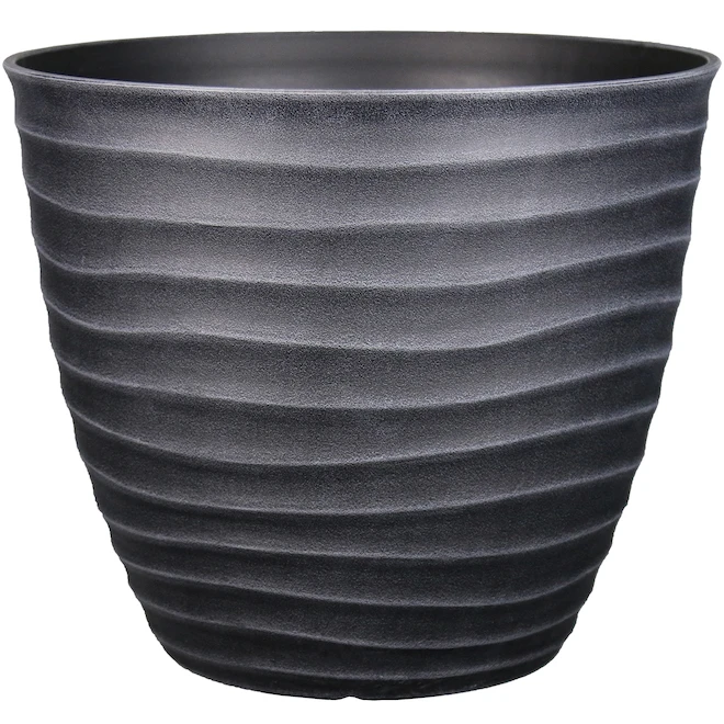 Style Selections Pot with Wavy Design - 15.3-in - Polypropylene - Grey 3 Style Selections Pot with Wavy Design - 15.3-in - Polypropylene - Grey