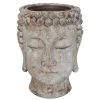 Buddha Head Flower Pot - 8.5" - Resin - Grey -STYLE SELECTIONS Online Shop 43225035 L