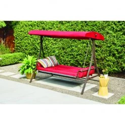 Style Selections Futon Swing - 3-Person - 8-ft - Steel/Polyester - Red/Brown -STYLE SELECTIONS Online Shop 44315009c L