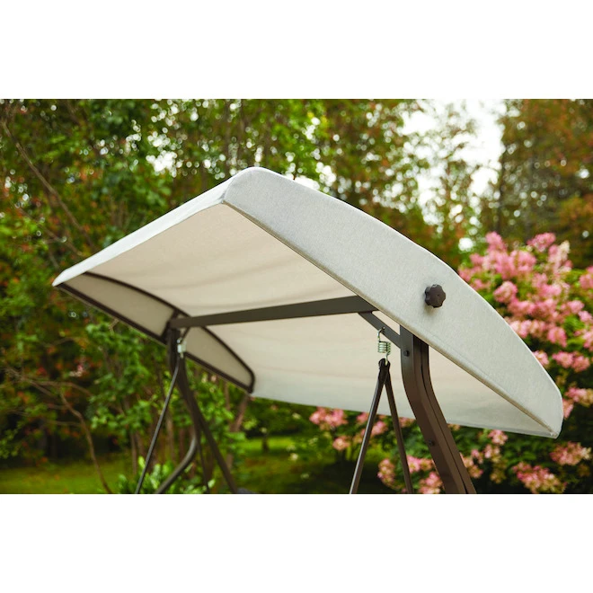 Style Selections - Swing with Canopy - Wicker and Metal - Brown and Grey 5 Style Selections - Swing with Canopy - Wicker and Metal - Brown and Grey - Image 3