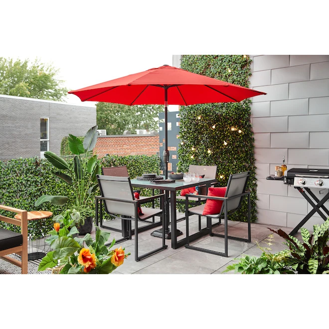 Style Selections Tiltable Umbrella - Aluminum and Red Olefin - 9-ft 5 Style Selections Tiltable Umbrella - Aluminum and Red Olefin - 9-ft - Image 3
