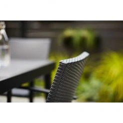 Style Selections Spoga Adam Black Patio Chair - Stackable - 22.5-in x 23.5-in x 34.5-in -STYLE SELECTIONS Online Shop 48655020c L