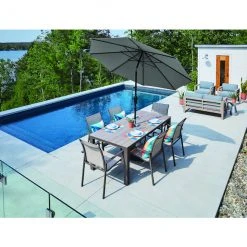 Style Selections Umbrella - 9-ft - Aluminum/Fabric - Grey -STYLE SELECTIONS Online Shop 48655082d L