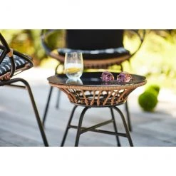 Style Selections Archer Conversation Set - 3 Pieces - Steel and Wicker - Black/ Grey -STYLE SELECTIONS Online Shop 48655109c L