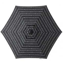 Style Selections Striped Market Umbrella - 7.5-ft x 7.5-ft - Polyester - Black