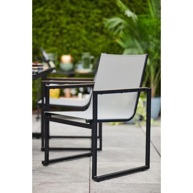 Style Selections Paxton Grey Stackable Patio Chair 4 Style Selections Paxton Grey Stackable Patio Chair - Image 2