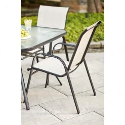 Style Selections Beige Steel and Sling Stackable Outdoor Chair -STYLE SELECTIONS Online Shop 48655131c L