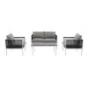 Style Selections 4-Piece Outdoor Conversation Set - Grey and White -STYLE SELECTIONS Online Shop 48655135 L