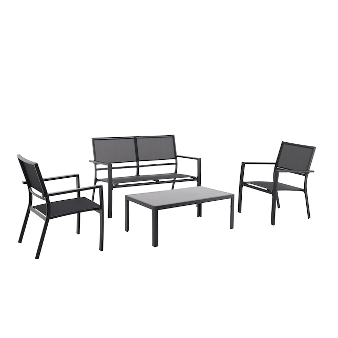 Style Selections Carlson 4-Piece Metal Frame Patio Conversation Set 3 Style Selections Carlson 4-Piece Metal Frame Patio Conversation Set