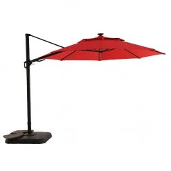 Style Selections 11-ft Offset Umbrella - Red - Aluminum