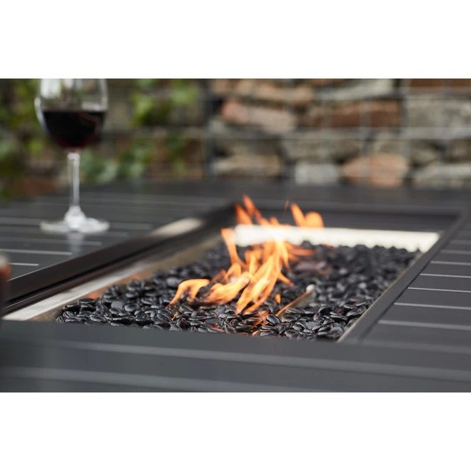 Style Selections 55,000 BTU 64-in Fire Table in Black Aluminum 4 Style Selections 55,000 BTU 64-in Fire Table in Black Aluminum - Image 2