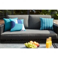 Style Selections Blue Polyester Cushion with White Patterns -STYLE SELECTIONS Online Shop 49235147c L