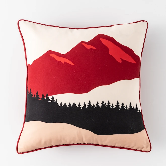 Style Selections Outdoor Cushion - Landscape Print - Red/White/Black - 18-in W x 18-in L 3 Style Selections Outdoor Cushion - Landscape Print - Red/White/Black - 18-in W x 18-in L