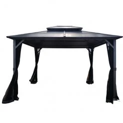 Style Selections Vented Roof Gazebo - 10-ft x 12-ft - Galvanized Steel - Grey