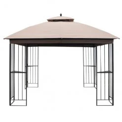 Style Selections Square Gazebo with Vented Double Roof - 10.83-ft x 9.81-ft - Brown